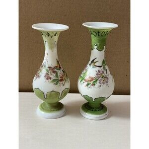 Antique Hand Painted‎ Glass Vases SMALL Mt READ MORE